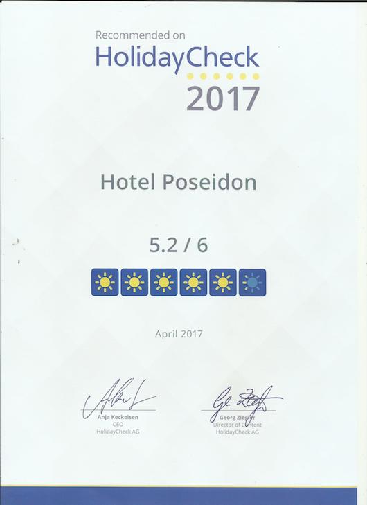 HolidayCheck Quality Selection 2017 Award - Hotel Poseidon Amoudara