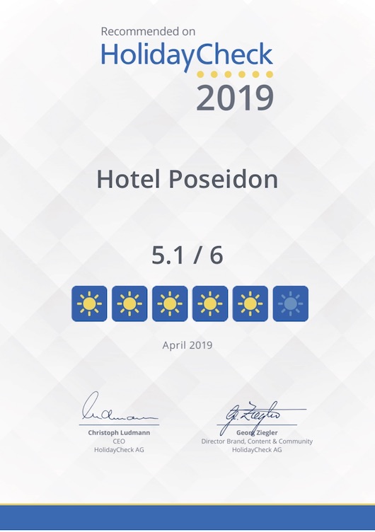 HolidayCheck Award 2019  - Hotel Poseidon Amoudara